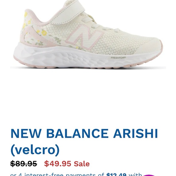 New Balance Other - New Balance Arishi Kids Sneakers - Cream and Pink